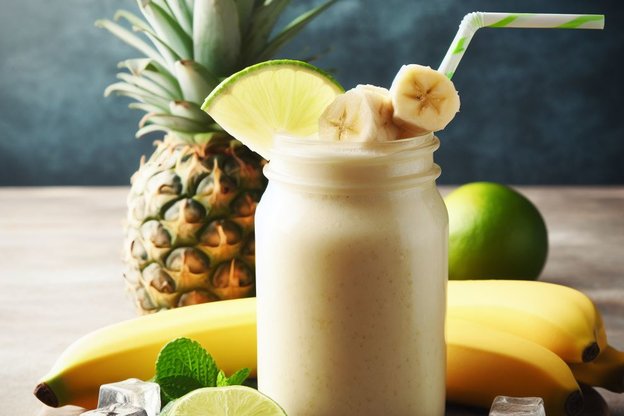 Pineapple banana and lime smoothie