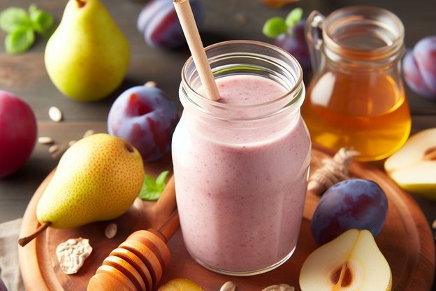 Plum and pear smoothie