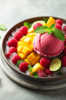 Raspberry Mango Sorbet