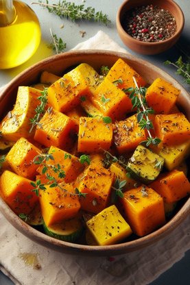 Baked pumpkin with herbs
